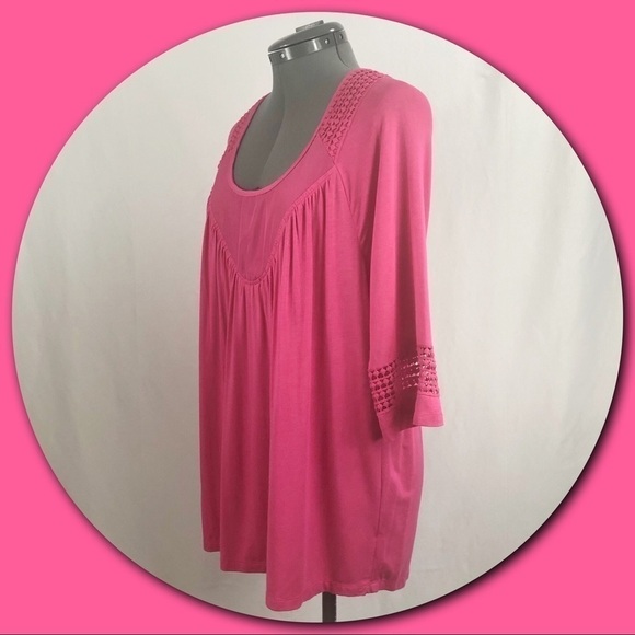 Downeast Basics Casual Tunic with Crochet Trim Size M NWT! - Picture 3 of 7